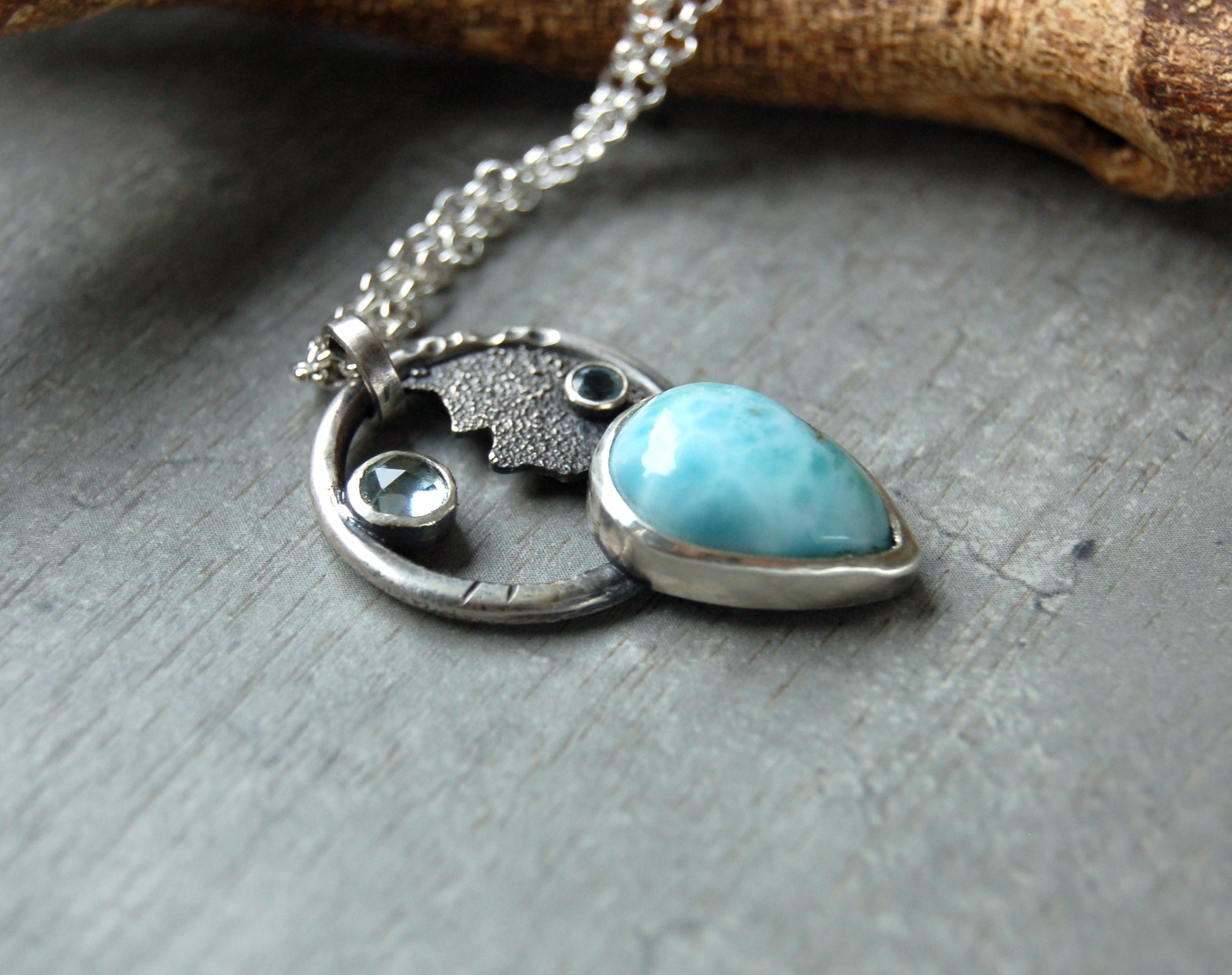 Blue gemstone pendant