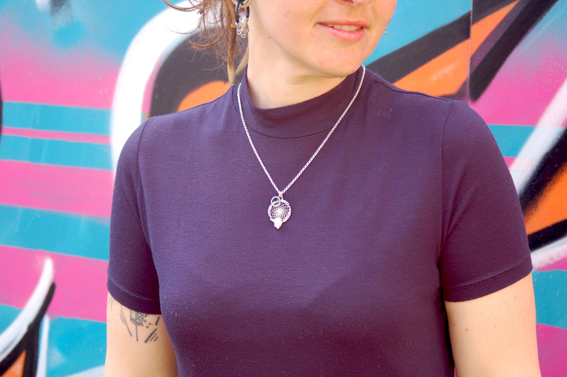 Dreamcatcher pendant with Moonstone